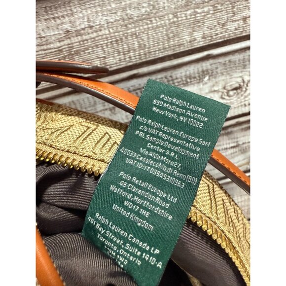 RLL Ralph Lauren Signature Jacquard Bag NWOT color Beige Tan Y2K Vintage - Picture 4 of 6